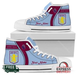 Aston Villa F.C Personalzied High Top Canvas Shoes