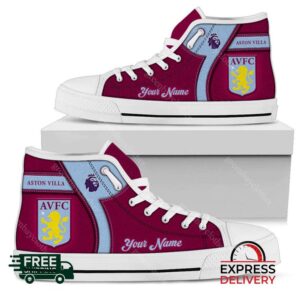 Aston Villa F.C Personalzied High Top Canvas Shoes