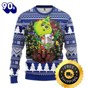 Atlanta Braves Grinch Hug Ugly Christmas Sweater, Atlanta Braves Ugly Sweater, MLB Christmas Sweater