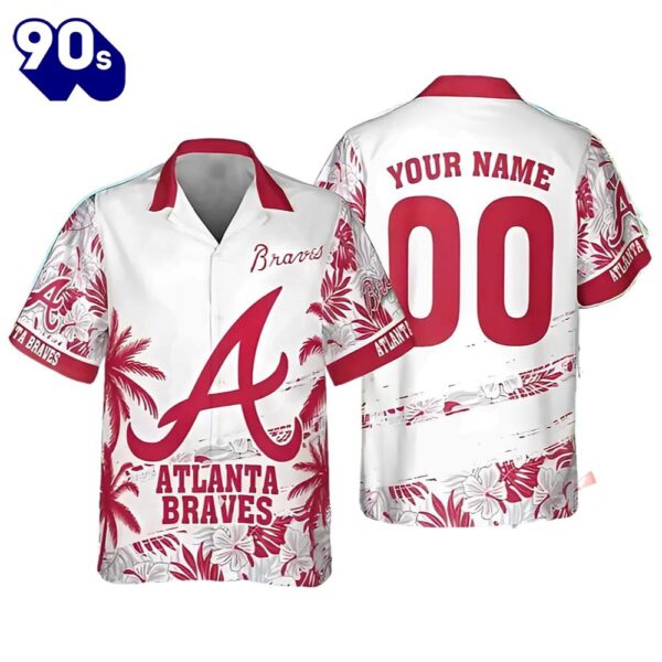 Atlanta Braves Hawaiian Button Up Shirts Custom Mlb Flower Pattern Summer