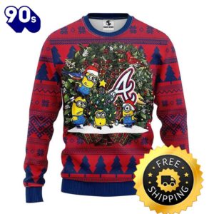 Atlanta Braves Minion Ugly Christmas…