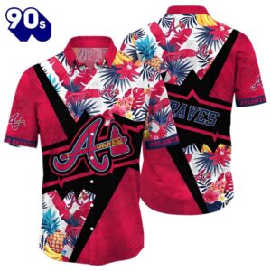 Atlanta Braves Pineapple Rush Hawaiian Button Up Shirts