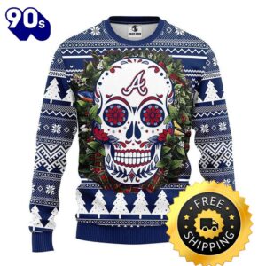 Atlanta Braves Skull Flower Ugly…