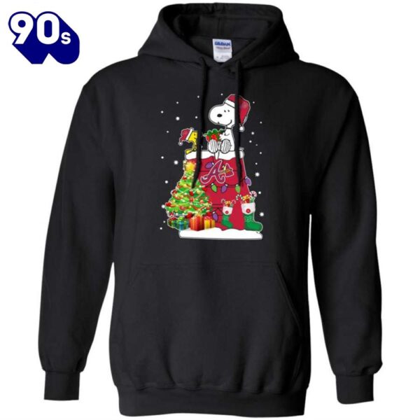 Atlanta Braves Snoopy &Amp Woodstock Christmas Shirt Hoodie