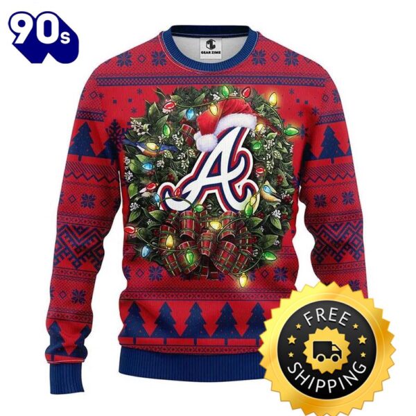 Atlanta Braves Ugly Sweater Party Ugly Sweater Ideas, Atlanta Braves Ugly Sweater, MLB Christmas Sweater