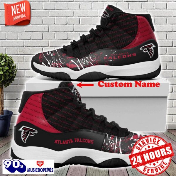 Atlanta Falcons Custom Name Air Jordan 11 Sneakers For Fans