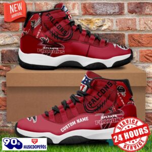 Atlanta Falcons Custom Name NFL Air Jordan 11 Shoes Men And Women Sneakers