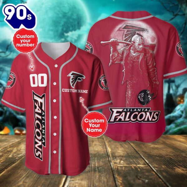 Atlanta Falcons Horror Movie Personalized Baseball Jersey