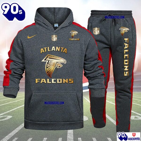 Atlanta Falcons NFL 32 Teams Personlized Golden Logo Hoodie Set