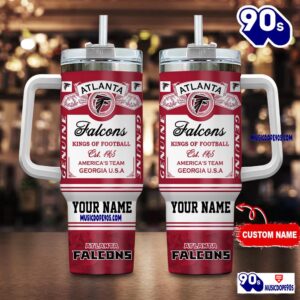 Atlanta Falcons Nfl Kings Of Football Personalized Tumbler 40oz