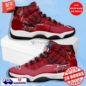 Atlanta Falcons NFL Logo Air Jordan 11 Shoes Custom Name Shoes