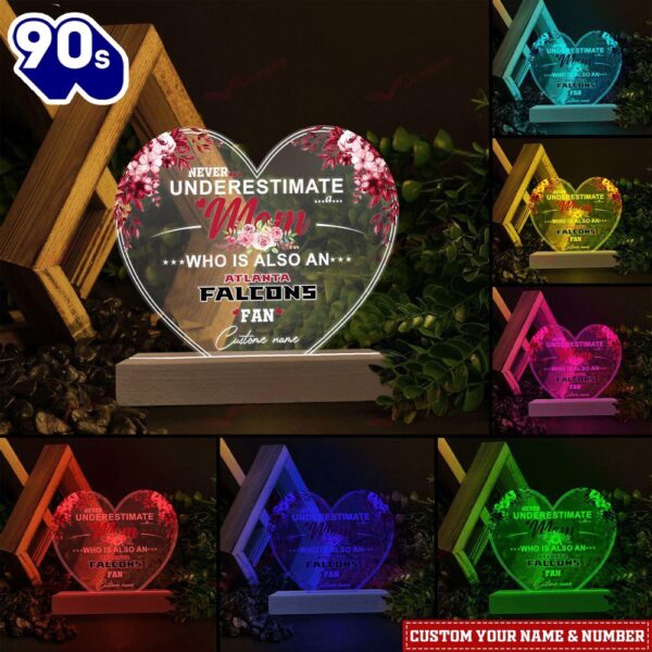 Atlanta Falcons NFL Personalized 3D Led Light Gift For Mom  – Christmas Night Light