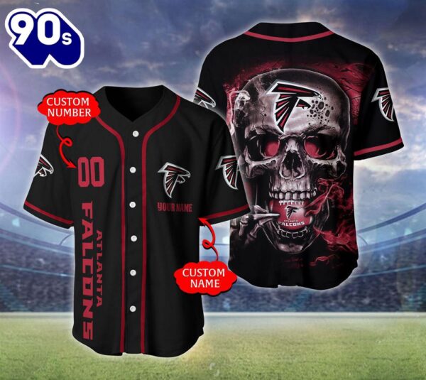 Atlanta Falcons NFL Skull Logo Personalized Baseball Jersey