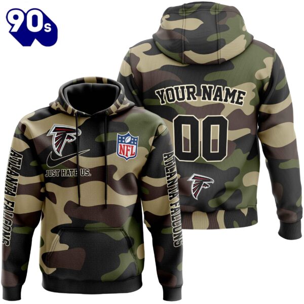 Atlanta Falcons Personalized Hoodie-Zip Hoodie Camo Style