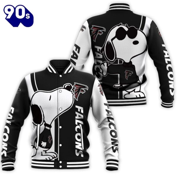 Atlanta Falcons Snoopy Lover 3D Printed Baseball Jacket For Men Women