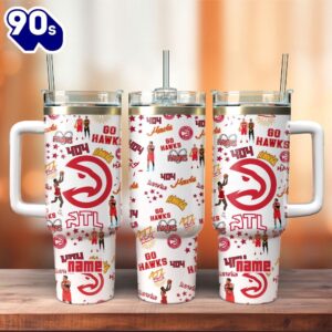 Atlanta Hawks Basketball NBA Sport Custom Stanley Quencher 40oz Stainless Steel Tumbler With Handle