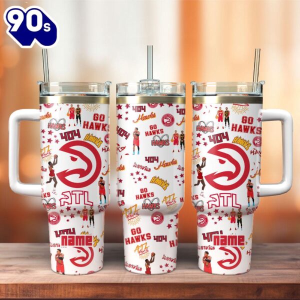 Atlanta Hawks Basketball NBA Sport Custom Stanley Quencher 40oz Stainless Steel Tumbler With Handle