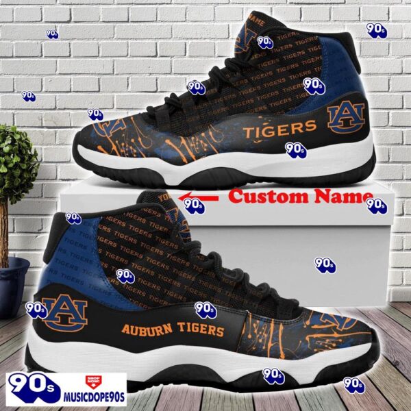 Auburn Tigers Custom Name Air Jordan 11 Sneakers For Fans