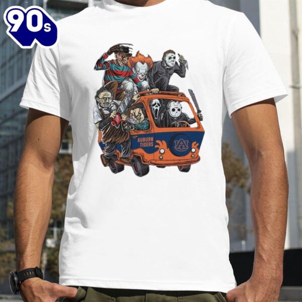 Auburn Tigers Horror Movies Characters Bus Halloween 2024 T-Shirts