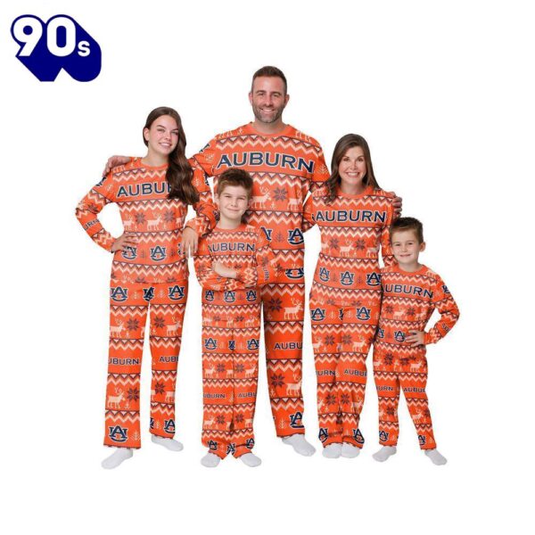 NCAA Family Pajama Sets  Auburn Tigers NCAA Patterns Essentials Christmas Holiday Family Matching Pajama Sets