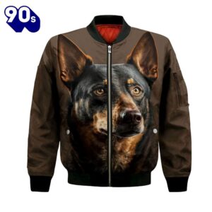 Australian Kelpie 1 AI – Unisex 3D Graphic Bomber Jacket