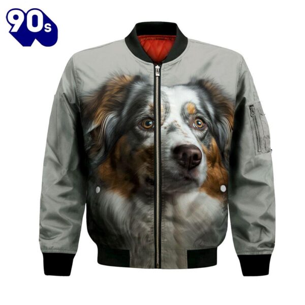 Australian Shepherd 2 AI – Unisex 3D Graphic Bomber Jacket