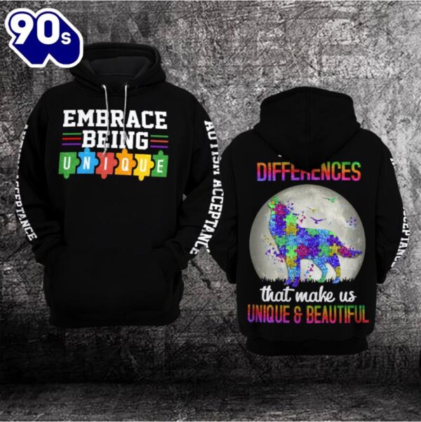 Autism Awareness Hoodie 3D  It’s Our Differences That Make Us Unique And Beautiful  Gift Christmas