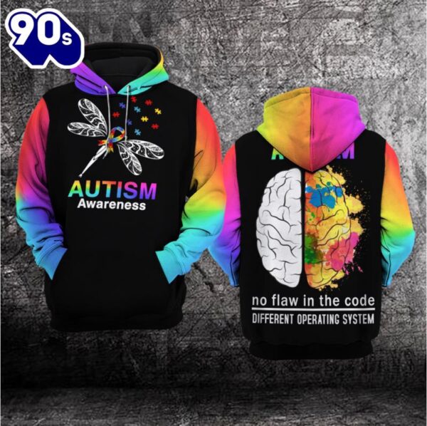 Autism Awareness Hoodie 3D  No Flaw in the code, Diferent Operating System  Gift Christmas