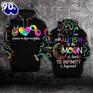 Autism Awareness Hoodie 3D Peace,…