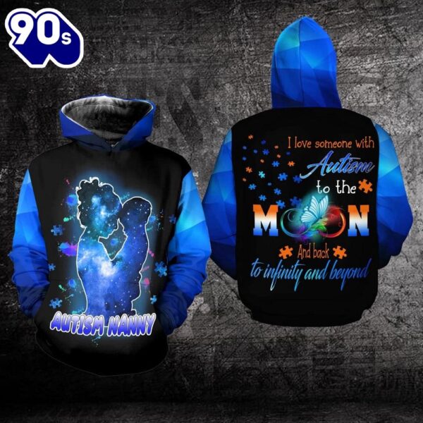 Autism Awareness Hoodie Full Print  Autism Nanny  Gift Christmas