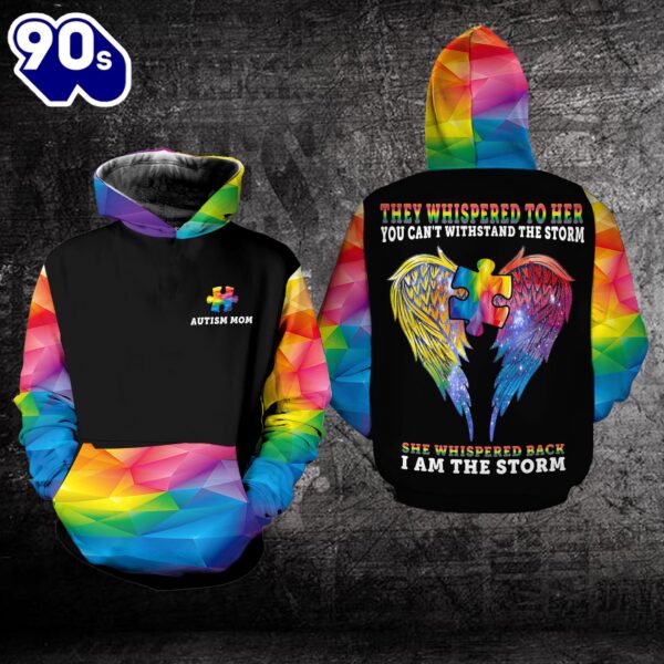 Autism Mom Hoodie  They whispered to her you cannot withstand the storm  Gift Christmas