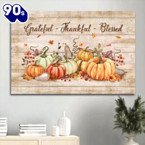 Autumn Painting Pumpkin Canvas Grateful…