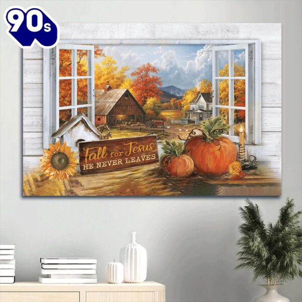 Autumn Painting Pumpkin Halloween Artwork Farmhouse Canvas Fall For Jesus Canvas Wall Art