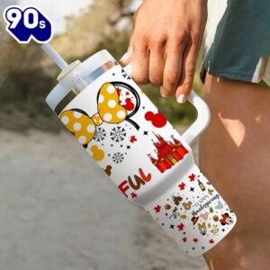 Autumn Themed 40oz Insulated Tumbler With Lid And Straw