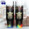 Baby Yoda Movie Custom Stanley Quencher 40oz Stainless Steel Tumbler With Handle  For Fans