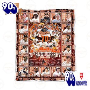 Baltimore Orioles 70th Anniversary 1954-2024 Fleece Blanket