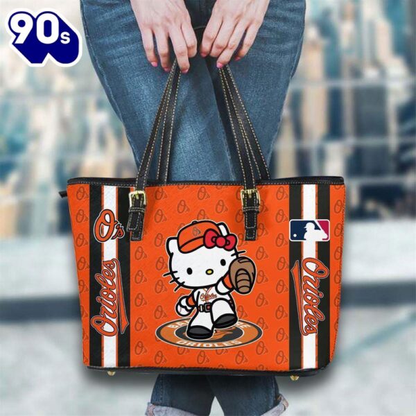 Baltimore Orioles Mlb Kitty Women Leather Tote Bag