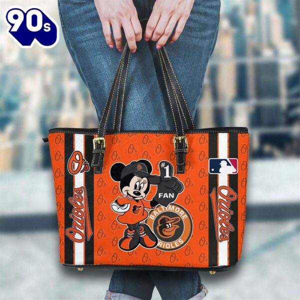 Baltimore Orioles Mlb Minnie Women Leather Tote Bag