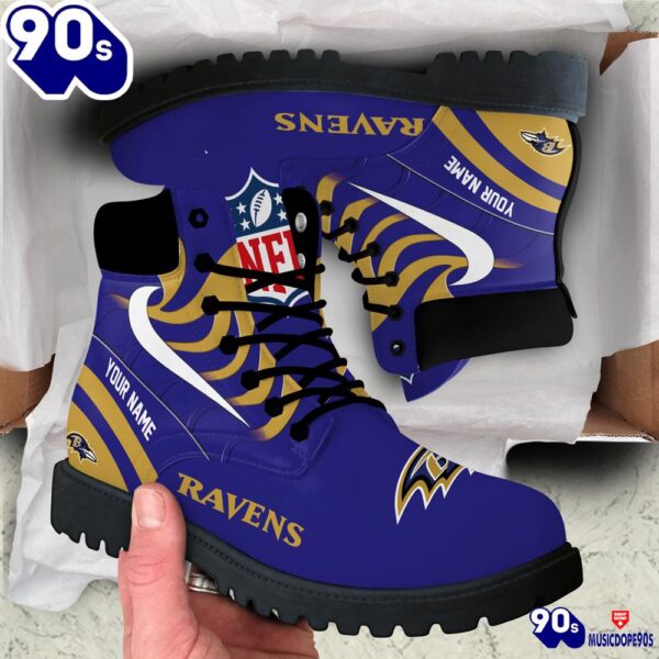 Baltimore Ravens Custom Boots Shoes Idea Gift For Fan