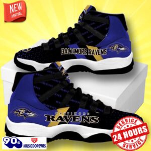 Baltimore Ravens Football Team Air Jordan 11 Best Sneakers For Men Women Fans