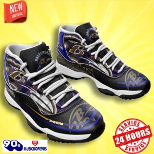 Baltimore Ravens Football Team Air Jordan 11 Best Sneakers For Real Fans