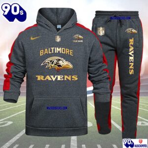 Baltimore Ravens NFL 32 Teams Personlized Golden Logo Hoodie Set