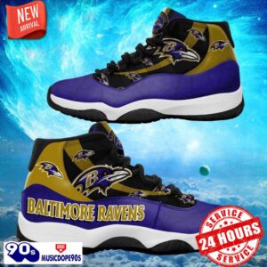 Baltimore Ravens NFL Air Jordan 11 Sneakers Shoes Gift For Fans