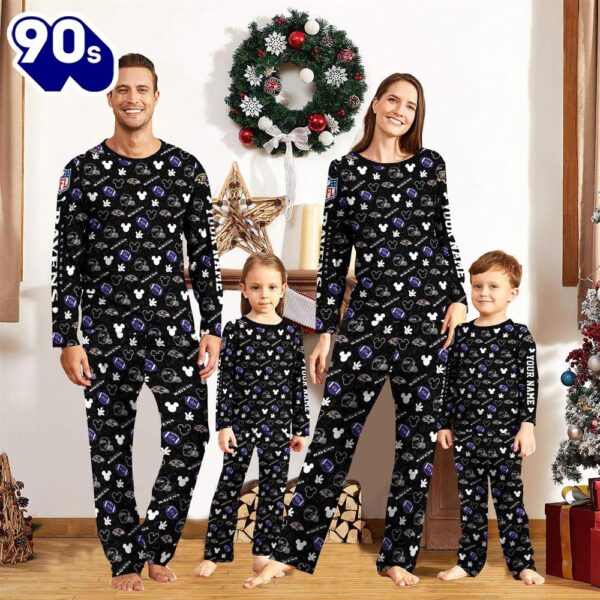 Baltimore Ravens NFL And Mickey Mouse Pajamas Custom Your Name  Gift Christmas