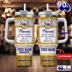 Baltimore Ravens Nfl Kings Of Football Personalized Tumbler 40oz