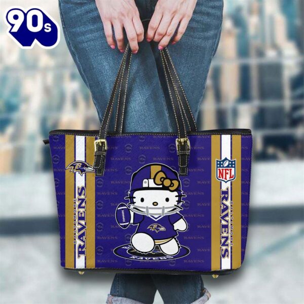 Baltimore Ravens NFL Kitty Women Leather Tote Bag   Gift For Christmas