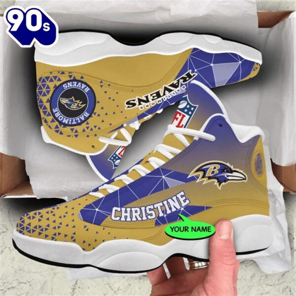 Baltimore Ravens NFL Personalized Jordan 13 Shoes