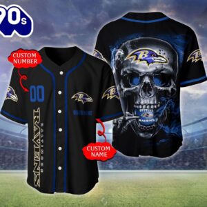 Baltimore Ravens NFL Skull Logo…