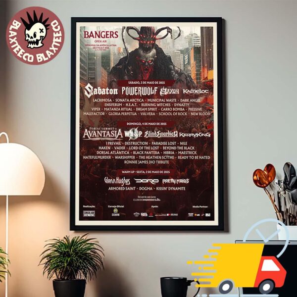 Bangers Open Air 2025 Lineup In Sao Paulo Brazil At Memorial Da America Latina On May 2 3 And 4 2025 Canvas