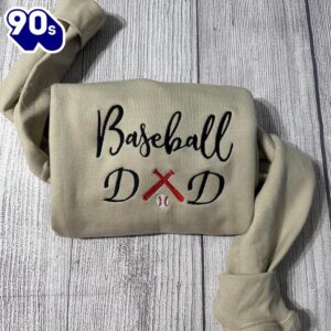 Baseball Dad Embroidered Sweatshirt Gift…